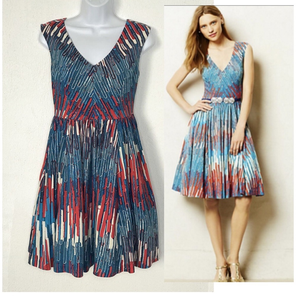 Anthropologie Plenty by Tracy Reese Gallery Row dress artsy retro costal office
